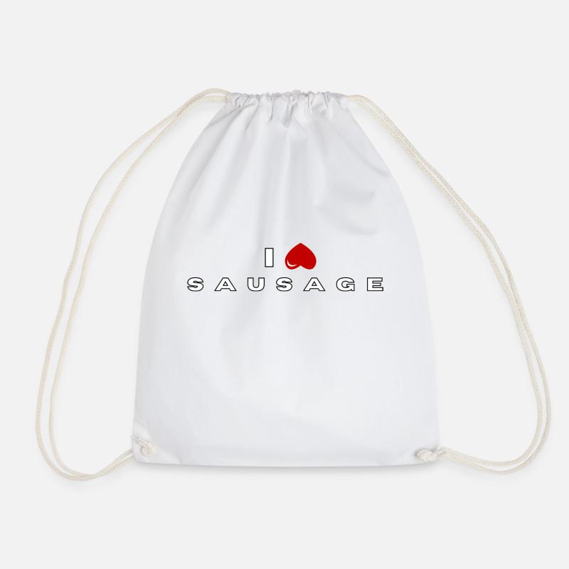 I hate Sausage - Drawstring Bag - white
