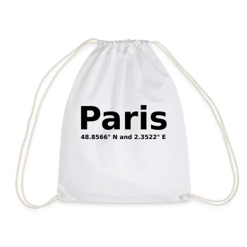 Paris - avec coordonnées géographiques horizontales - Sac de sport léger - blanc - Devant
