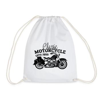 Rétro des années 1950 Moto Motard Anniversaire des années 1950 - Sac de sport léger - blanc - Devant