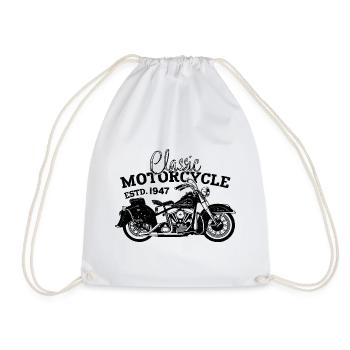 Rétro 1947 Moto Motard Moto Anniversaire 1947 - Sac de sport léger - blanc - Devant