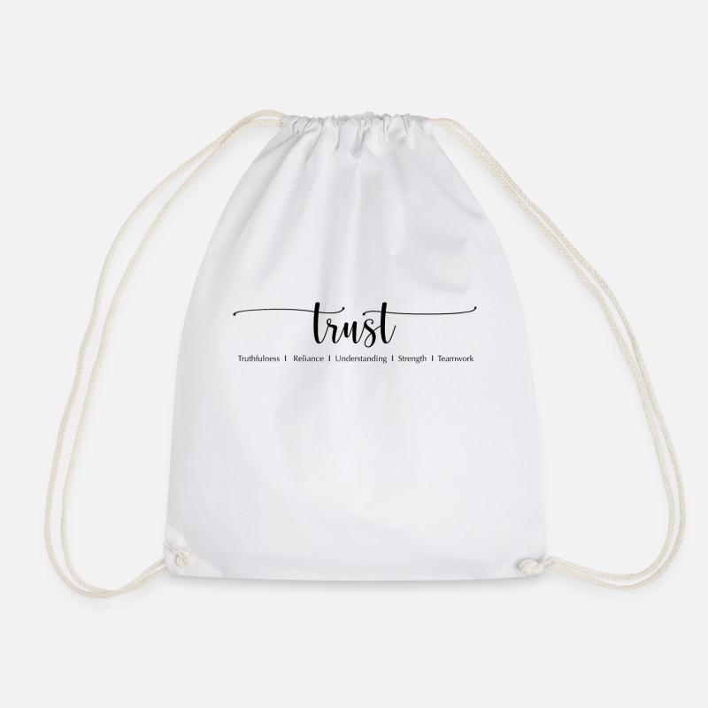 TRUST - Vertrauen - Drawstring Bag - white