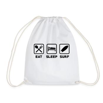Surfing Surfboard Surfer Water Sports - Drawstring Bag - white - Front