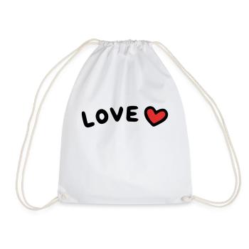Love Herz - Turnbeutel - Weiß - Vorne