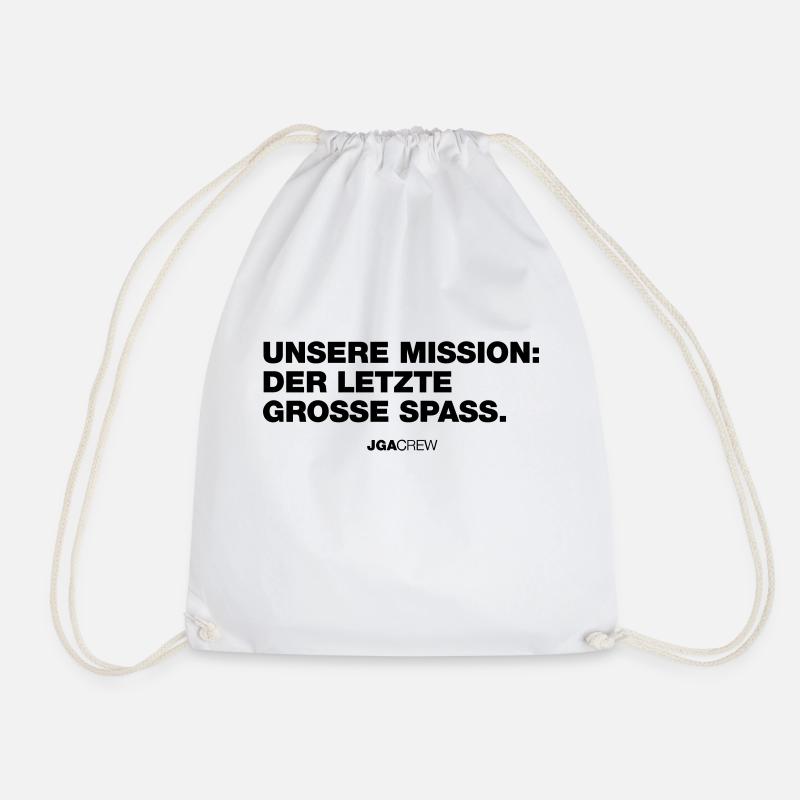 Last Mission: Fun (Bachelor Party) - Drawstring Bag - white