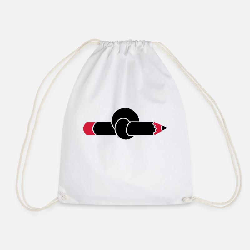 Knoten im Bleistift / pencil 'n knot (2c) - Drawstring Bag - white