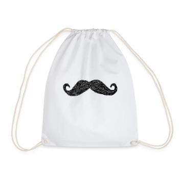 Mustachios - Drawstring Bag - white - Front