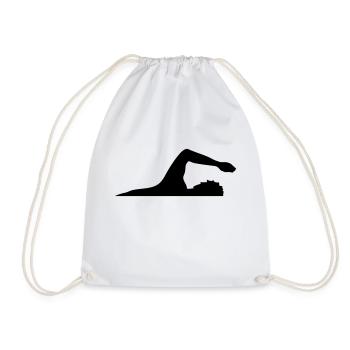 nager nageur club équipe eau crawl - Sac de sport léger - blanc - Devant