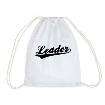 Leader - Drawstring Bag - white - Front