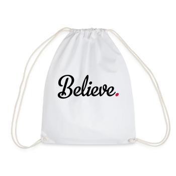 believe - Drawstring Bag - white - Front