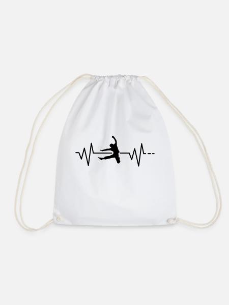 Danse - rythme cardiaque, hip hop, breakdance, pouls - Sac de sport léger - blanc