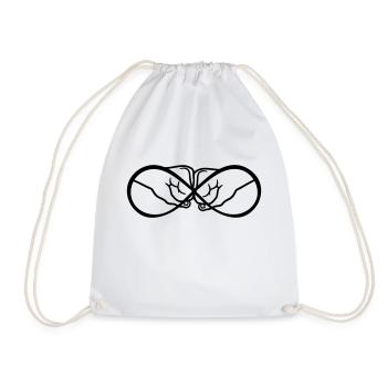 2 Bro Fist Infinite Fists Friends Team Greeting - Drawstring Bag - white - Front