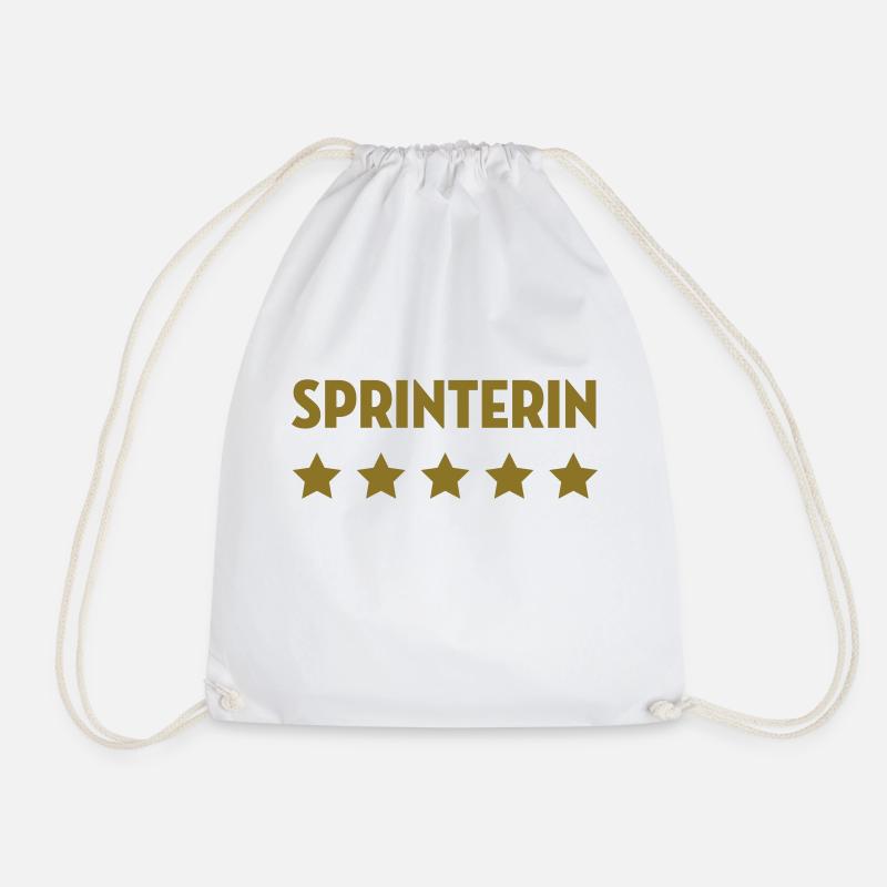 Leichtathletik / Sprint / Sprinter / Sprinterin - Turnbeutel - Weiß