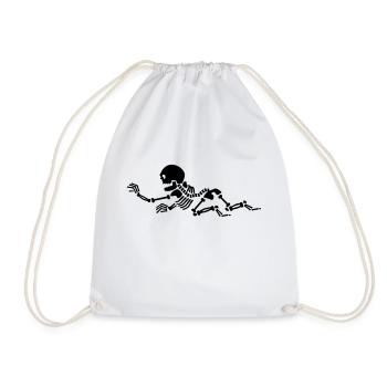 Squelette rampant / crawling skeleton (1c) - Sac de sport léger - blanc - Devant