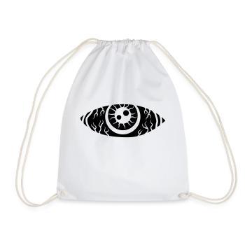 Large black eye - Drawstring Bag - white - Front