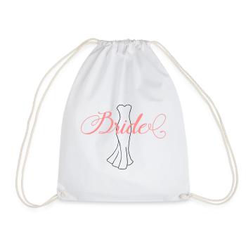 Team Bride Dress 1 - Drawstring Bag - white - Front