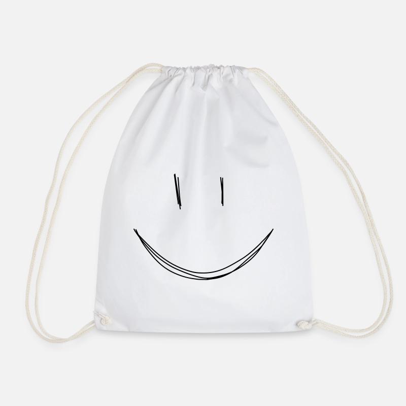 Be happy - Drawstring Bag - white