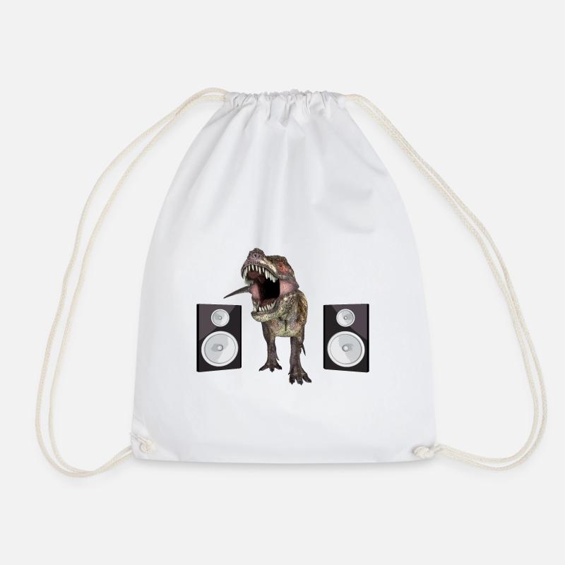 Loudspeaker boxes with dinosaurs - Drawstring Bag - white