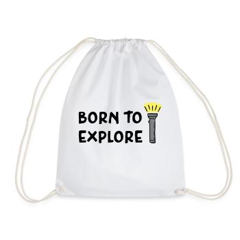 Urbex - Born to explore - Drawstring Bag - white - Front