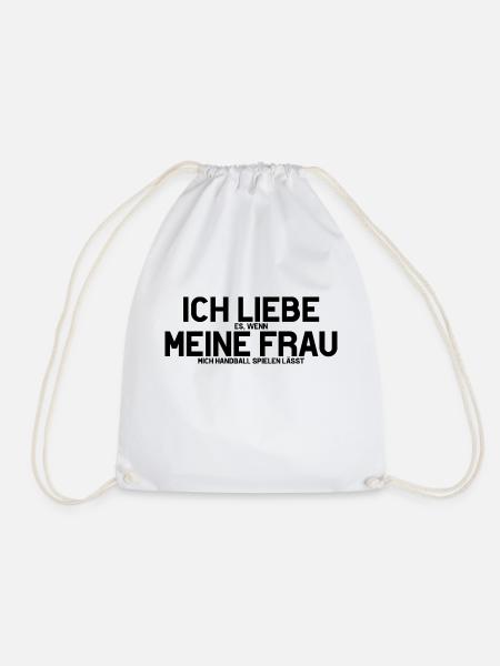 Ich liebe meine Frau Handball Geschenk - Turnbeutel - Weiß