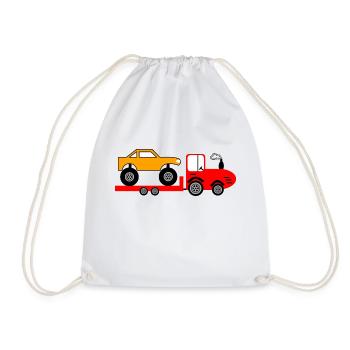 Tractor - Drawstring Bag - white - Front