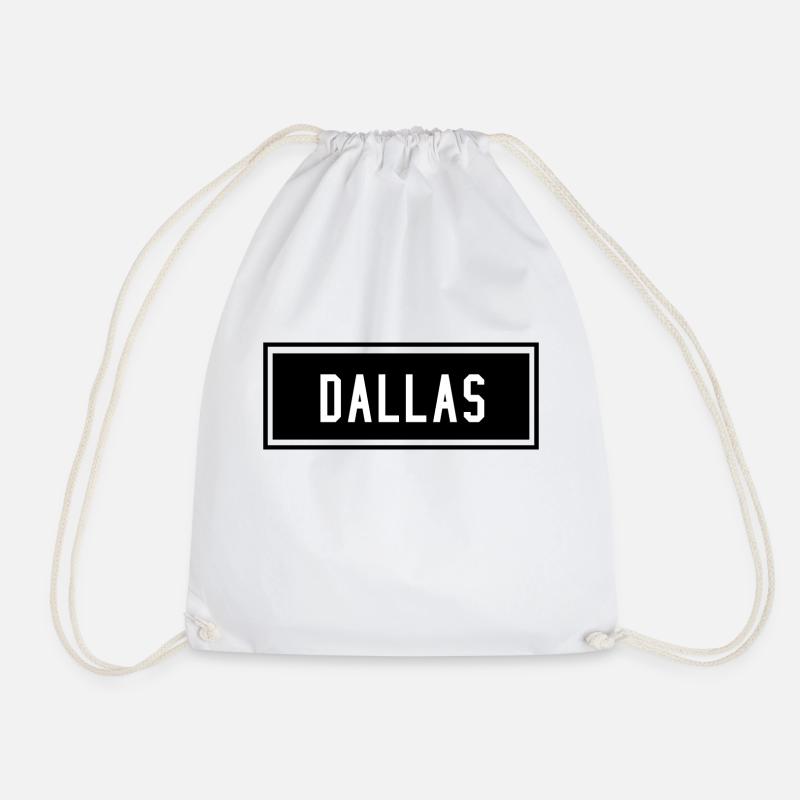Dallas, Texas - Drawstring Bag - white