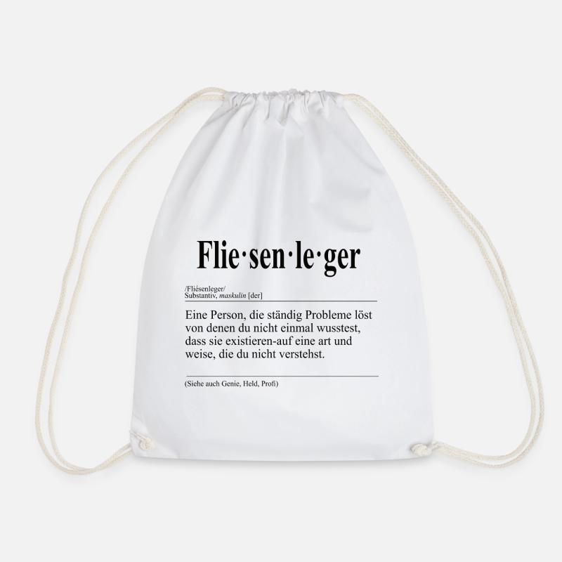 Fliesenleger Lustige Berufs Definition - Turnbeutel - Weiß