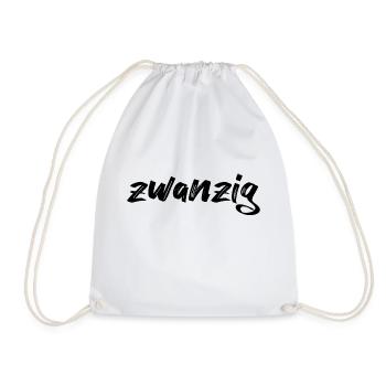 zwanzig 20 Schriftzug - Turnbeutel - Weiß - Vorne