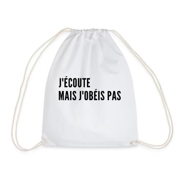 j écoute mais j obéis pas - Sac de sport léger - blanc - Devant