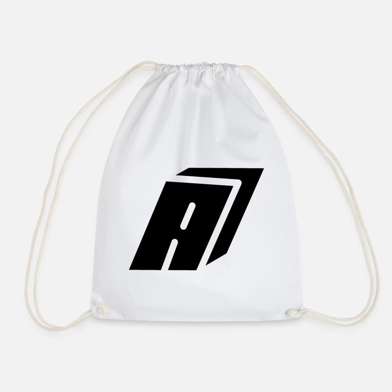 Abstract A letter - Drawstring Bag - white