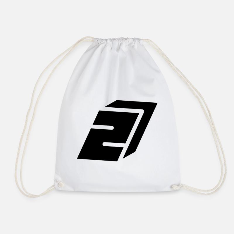Abstract number 2 - Drawstring Bag - white