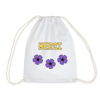 MERCI. THANKS. THANK YOU. ANNIVERSAIRE. NAISSANCE. - Sac de sport léger - blanc - Devant