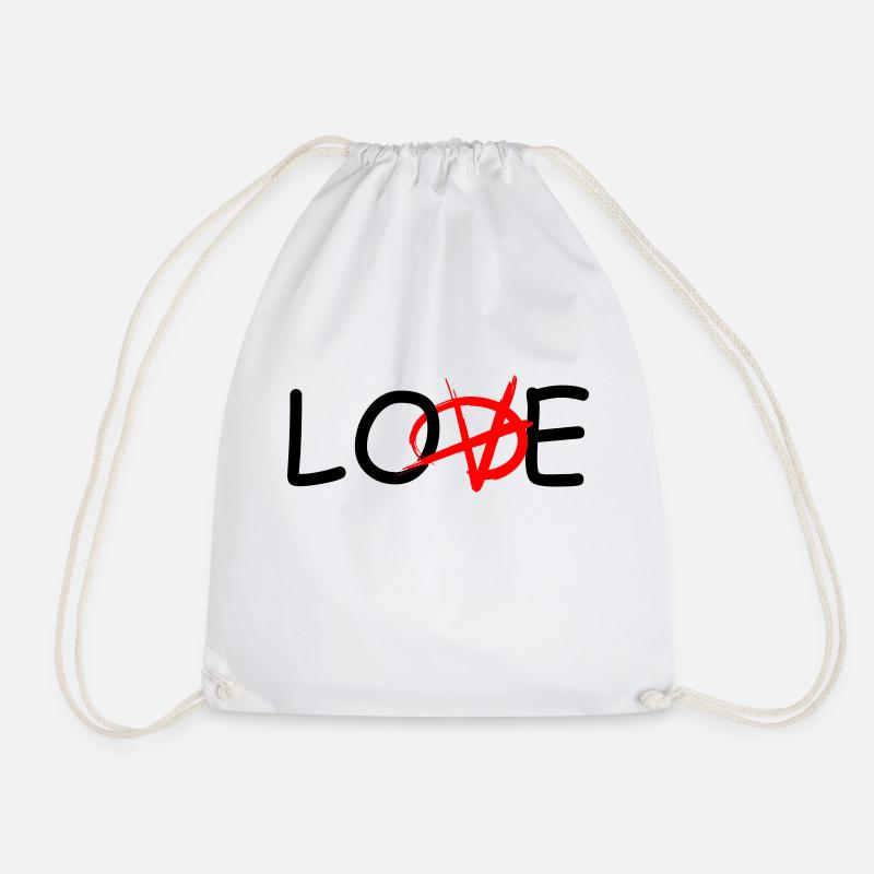 Love anarchy - Drawstring Bag - white