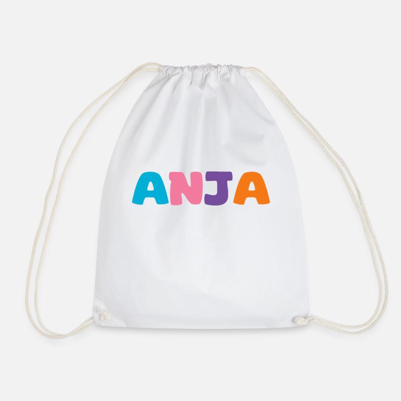 Name - Anja - Turnbeutel - Weiß