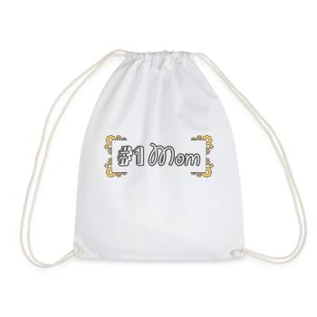 #1 Mom | Number 1 Mommy | Best Mom - Drawstring Bag - white - Front