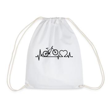 Heartbeat Bike Cardio Puls Bike - Drawstring Bag - white - Front