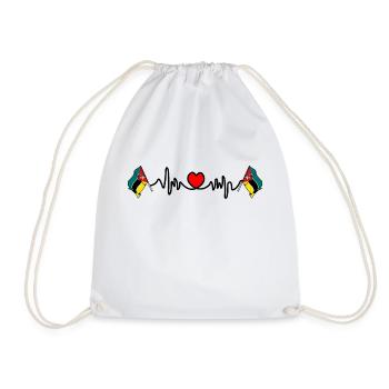 Heart rate cardio for Mozambique - Drawstring Bag - white - Front