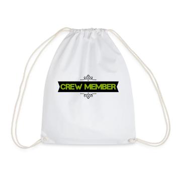 crew member - Drawstring Bag - white - Front