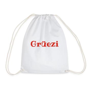 Grüezi - Schweiz - Switzerland - Swiss - Suisse - Turnbeutel - Weiß - Vorne