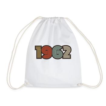 1962 retro vintage - Drawstring Bag - white - Front