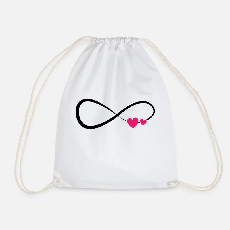 Ewiges Herz Infinity Symbol - Turnbeutel - Weiß