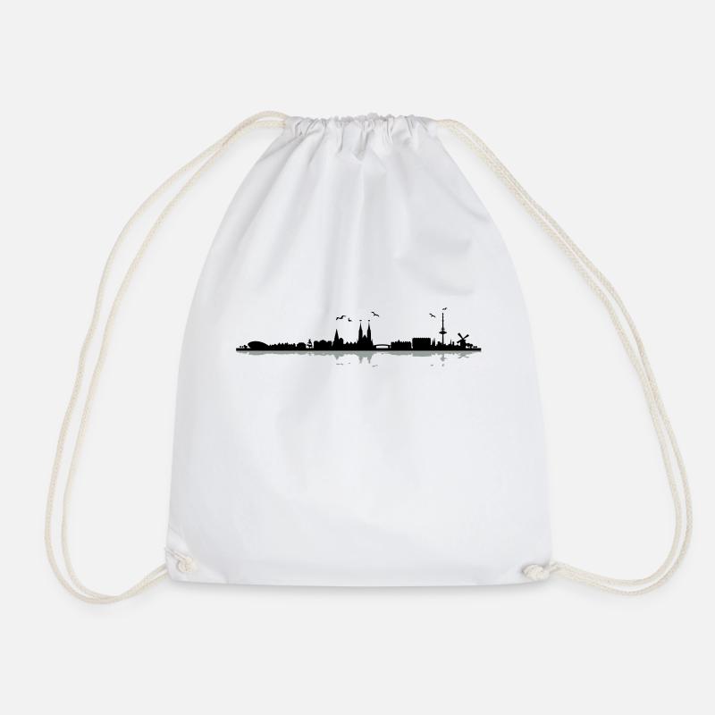 Bremen Skyline - Drawstring Bag - white