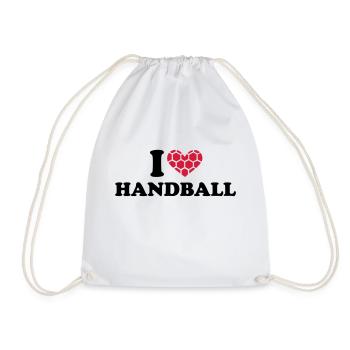 I love handball - Turnbeutel - Weiß - Vorne