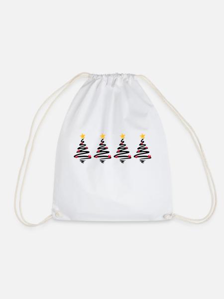 Weihnachten - Weihnachtsbäume Sterne - Turnbeutel - Weiß