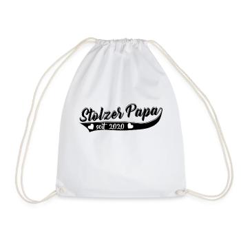 Stolzer Papa 2020 helles Shirt - Turnbeutel - Weiß - Vorne