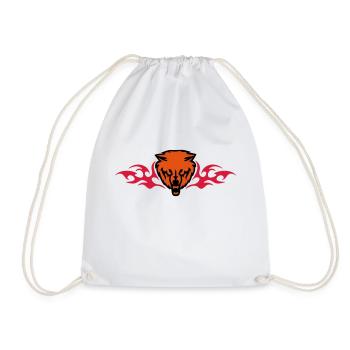 loup en flammes - Sac de sport léger - blanc - Devant
