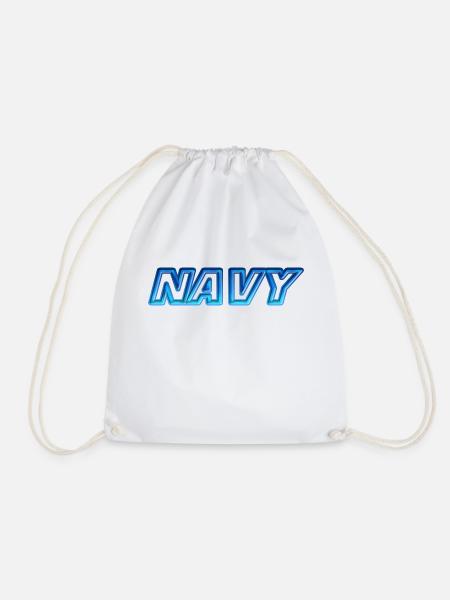 Navy - Turnbeutel - Weiß