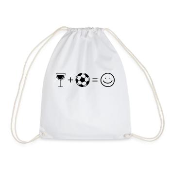 Wein Smile Face und Fußball - - Turnbeutel - Weiß - Vorne
