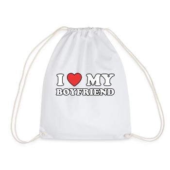 I Love My Boyfriend Design - Turnbeutel - Weiß - Vorne