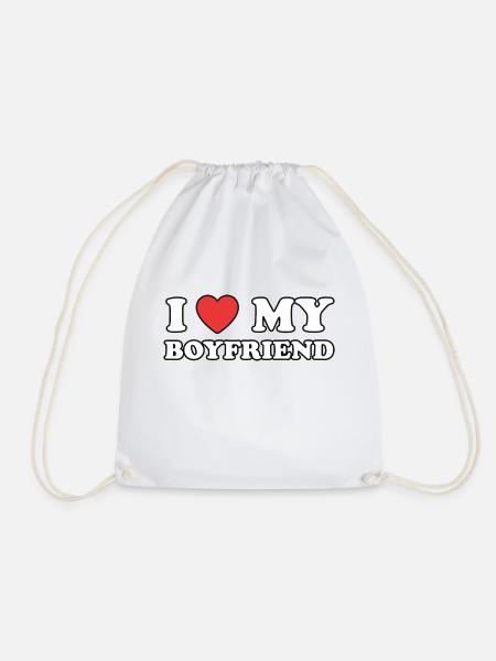 I Love My Boyfriend Design - Turnbeutel - Weiß