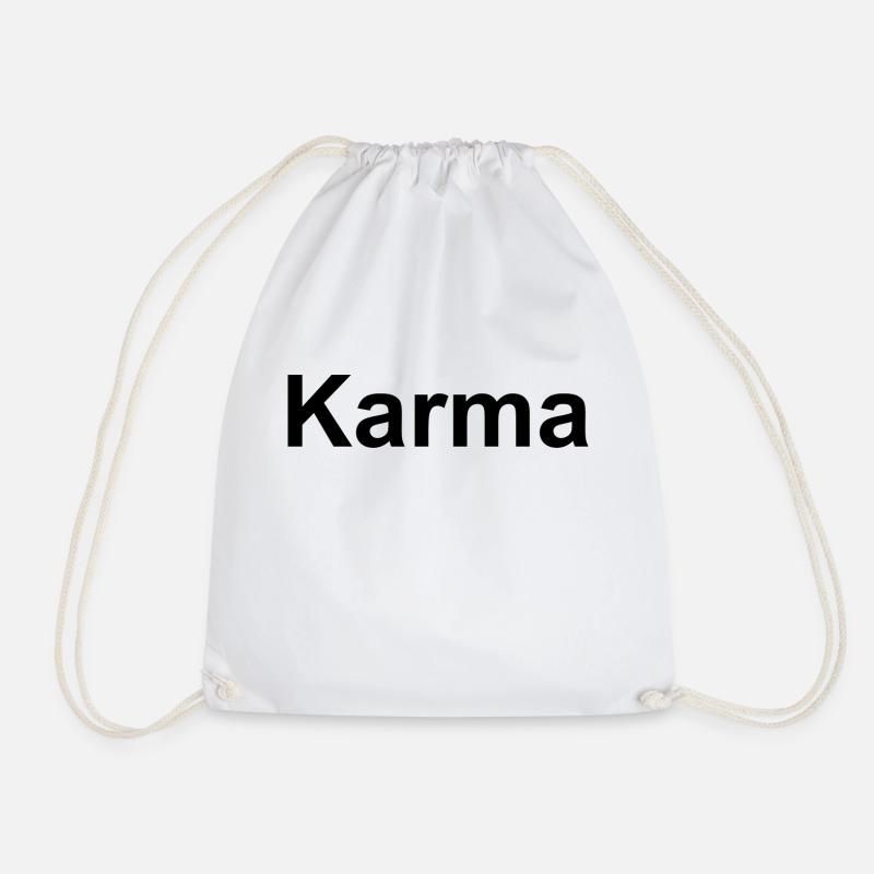 Karma Black - Drawstring Bag - white